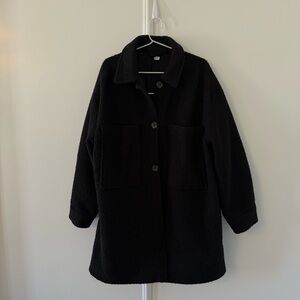 Black Boucle H&M Shacket Coat